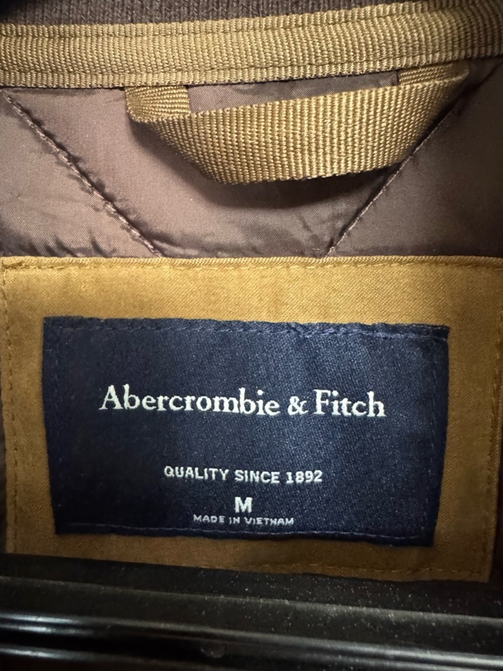 Abercrombie & Fitch Quilted Jacket Brown Men’s M Snap Button Puffer Coat - Picture 4 of 7